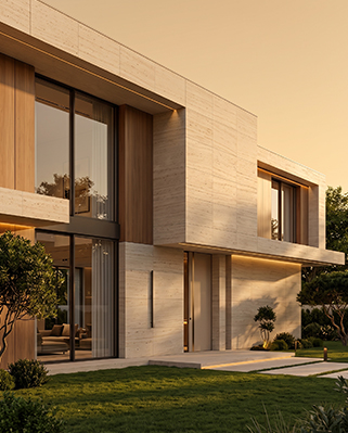 Moca Cream limestone exterior facade